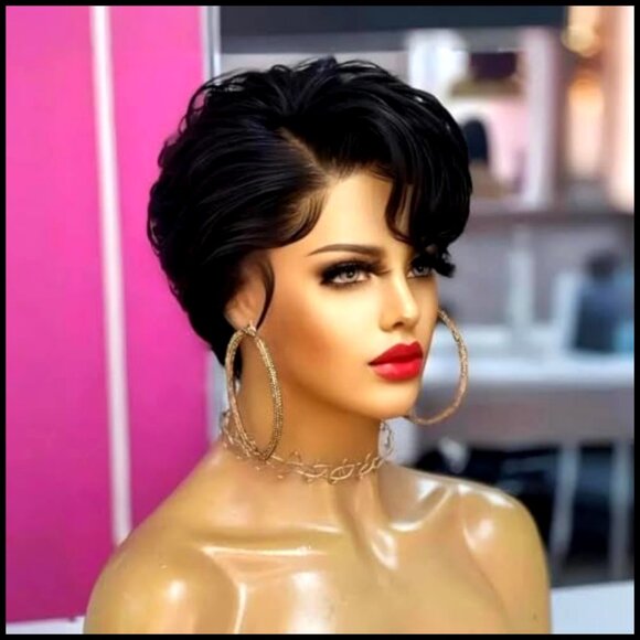 Short Pixie Cut Lace Front Wig Human Hair Pre Plucked T Part Glueless